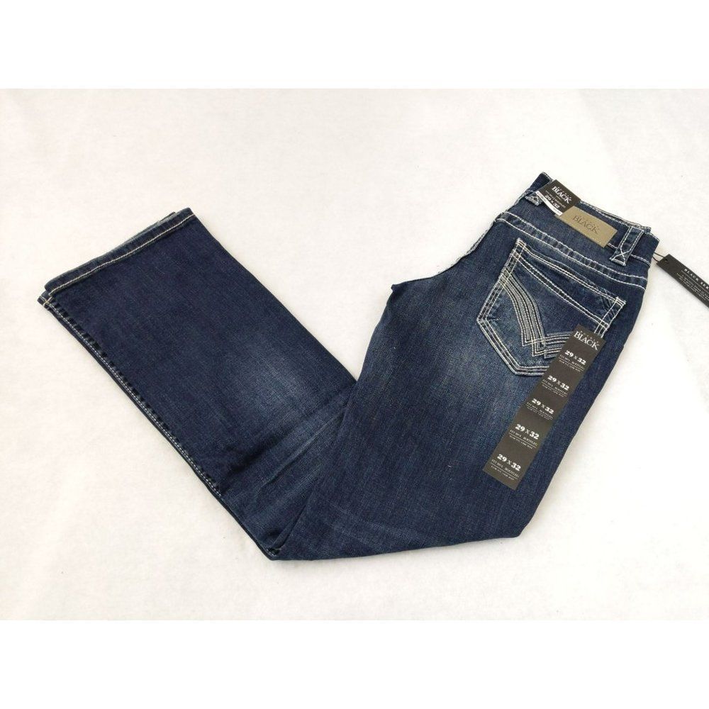NWT buckle black men's bootleg jeans size 29x32